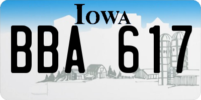 IA license plate BBA617