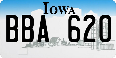 IA license plate BBA620