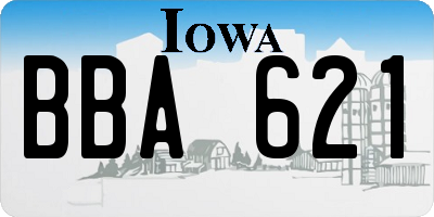 IA license plate BBA621