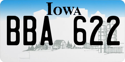 IA license plate BBA622