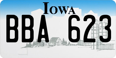 IA license plate BBA623
