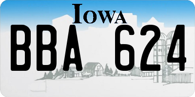 IA license plate BBA624