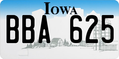 IA license plate BBA625