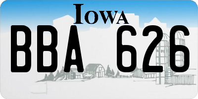 IA license plate BBA626