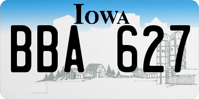 IA license plate BBA627