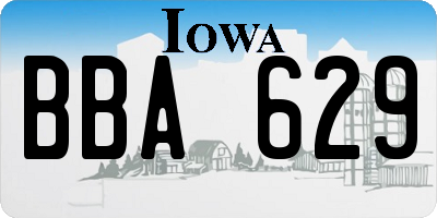 IA license plate BBA629