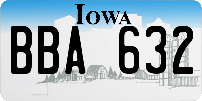 IA license plate BBA632