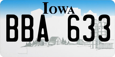 IA license plate BBA633