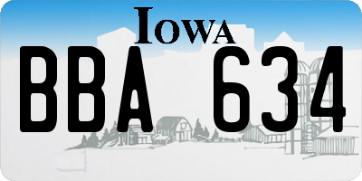 IA license plate BBA634