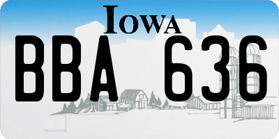 IA license plate BBA636