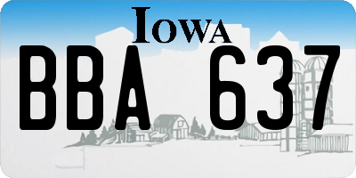 IA license plate BBA637