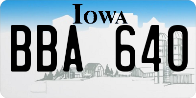IA license plate BBA640