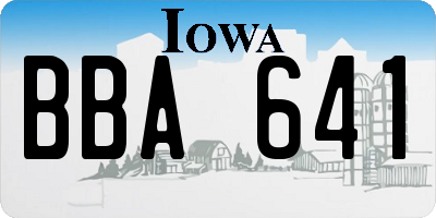 IA license plate BBA641