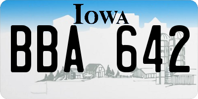 IA license plate BBA642