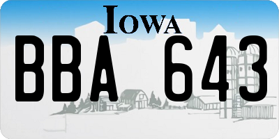 IA license plate BBA643