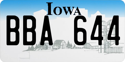 IA license plate BBA644