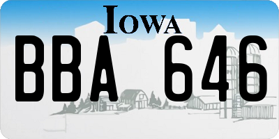 IA license plate BBA646