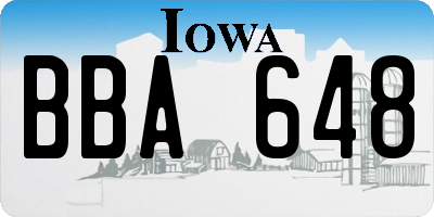 IA license plate BBA648