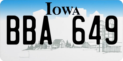 IA license plate BBA649