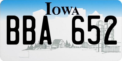 IA license plate BBA652