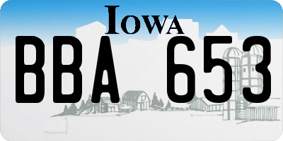 IA license plate BBA653