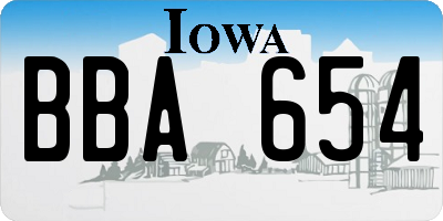 IA license plate BBA654