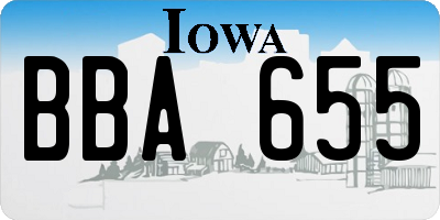 IA license plate BBA655