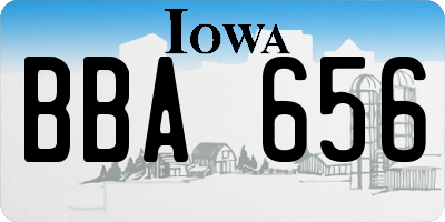IA license plate BBA656