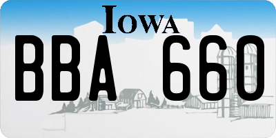 IA license plate BBA660