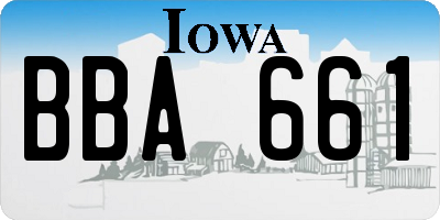 IA license plate BBA661