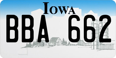 IA license plate BBA662