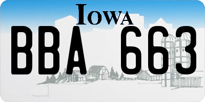 IA license plate BBA663
