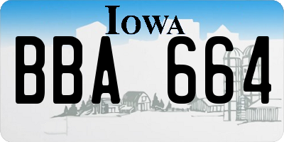 IA license plate BBA664