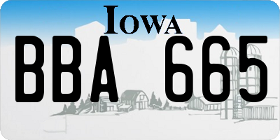 IA license plate BBA665