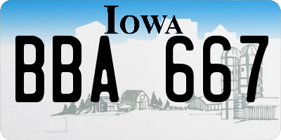 IA license plate BBA667