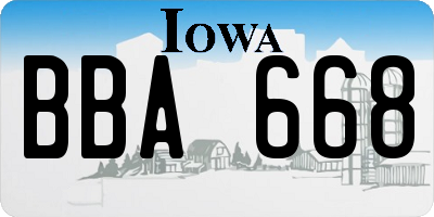 IA license plate BBA668