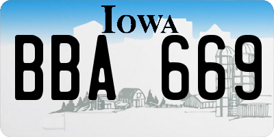 IA license plate BBA669