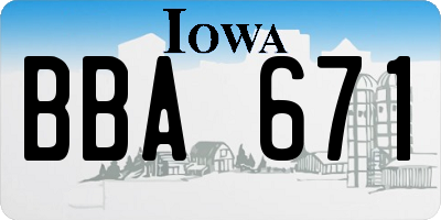 IA license plate BBA671