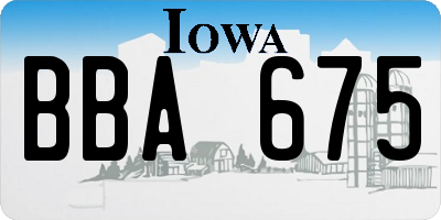 IA license plate BBA675
