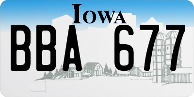 IA license plate BBA677