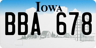 IA license plate BBA678