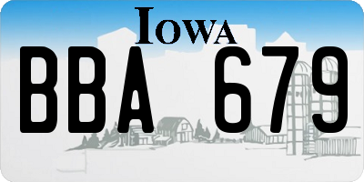 IA license plate BBA679