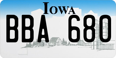 IA license plate BBA680