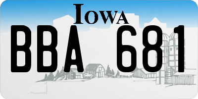IA license plate BBA681