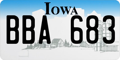 IA license plate BBA683