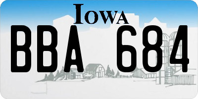 IA license plate BBA684