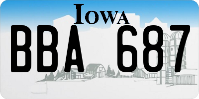 IA license plate BBA687