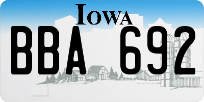 IA license plate BBA692