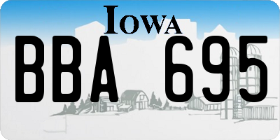 IA license plate BBA695