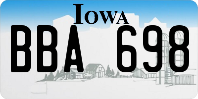 IA license plate BBA698